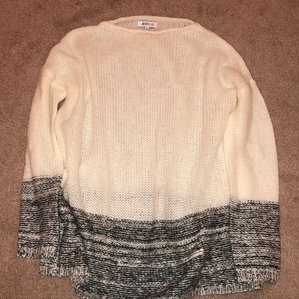 White knitted sweater